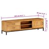 vidaXL TV Stand Mango wood Solid mango wood 55.1 x 11.8 x 15.7 in