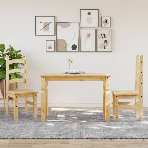 vidaXL Dining Table Honey Solid Pine Wood 44.1 in x 23.6 in x 29.5 in