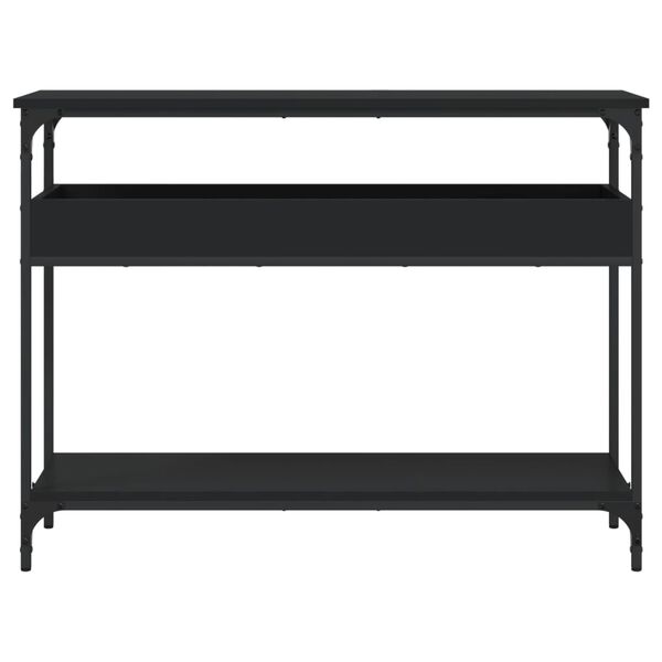 vidaXL Console Table Black Engineered wood 39.4 in x 11.4 in x 29.5 in