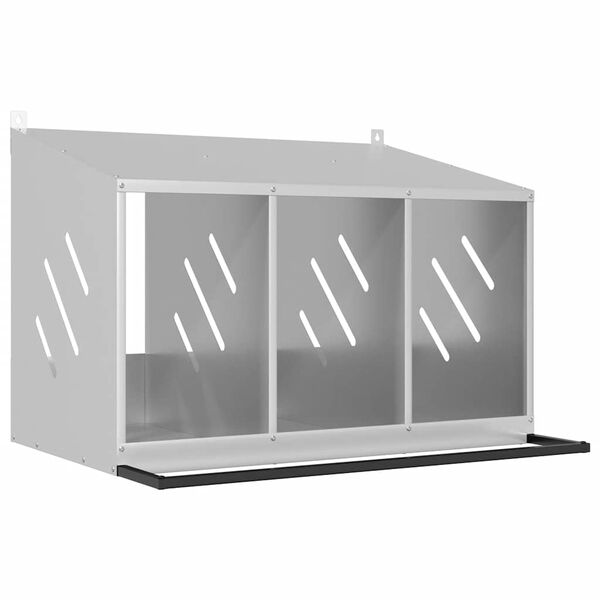 vidaXL Chicken Nesting Box Galvanized silver