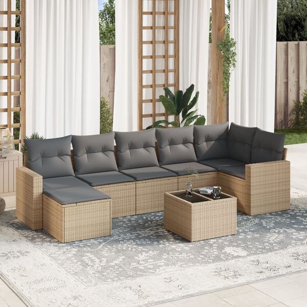 vidaXL Garden Sofa Set Beige