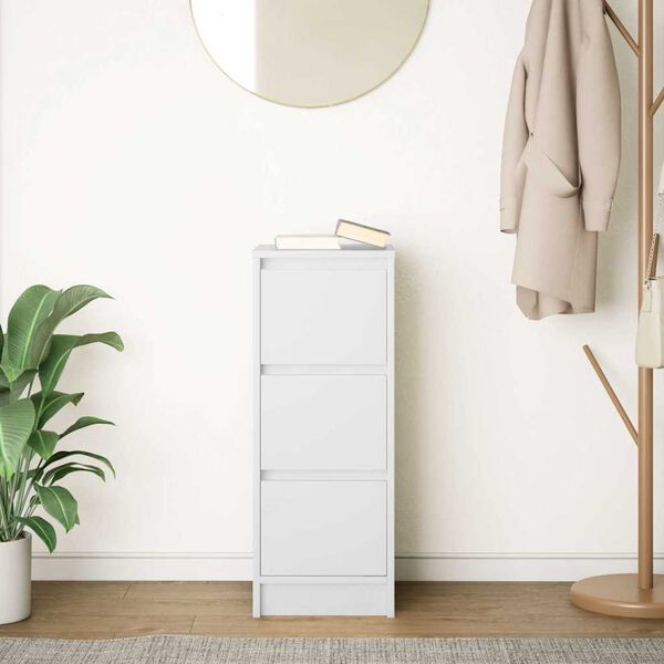 vidaXL Sideboard White Engineered Wood Medium Sideboard Rectangular