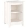 vidaXL Bedside Cabinet Set of 2 White Solid Pine Wood