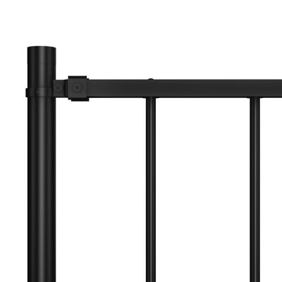 vidaXL Fence Panel with Posts Powder-coated Steel 5.6'x2.5' Black