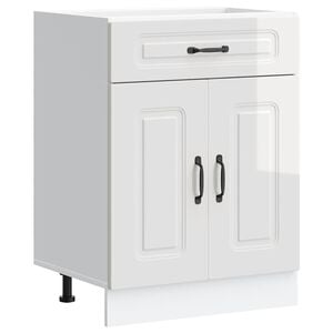 vidaXL Kitchen Base Cabinet High gloss white Engineered wood Standard
