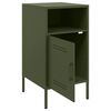 vidaXL Bedside Cabinet Set of 2 Olive Green Cold-Rolled Steel Medium
