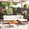 vidaXL Garden Lounge Set Cream Solid Acacia Wood Medium Modular