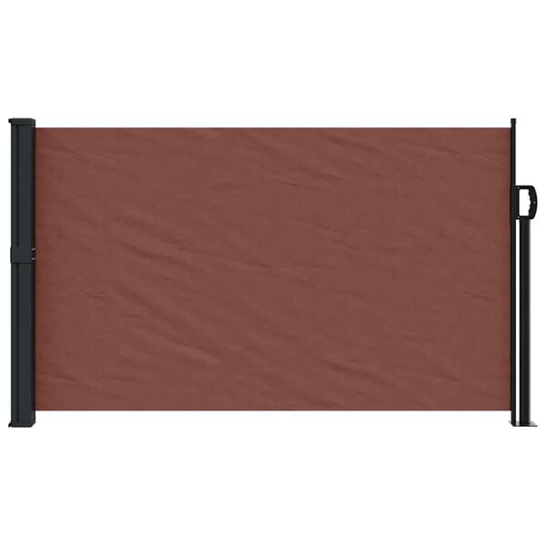 vidaXL Retractable Side Awning Brown Polyester, Steel, Aluminum