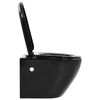 vidaXL Wall Hung Rimless Toilet Ceramic Black