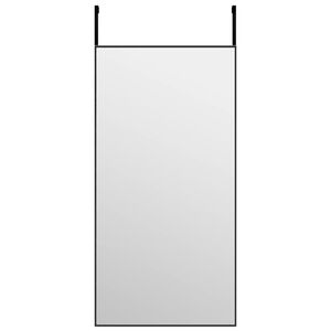 vidaXL Door Mirror Black Aluminum Medium Door Mirror Rectangular