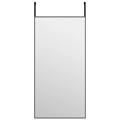 vidaXL Door Mirror Black 15.7"x31.5" Glass and Aluminum