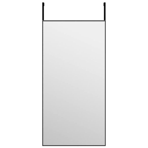 vidaXL Door Mirror Black Aluminum Medium Door Mirror Rectangular