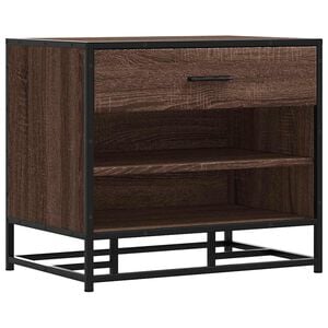 vidaXL Shoe Bench Brown Oak Engineered wood and metal Small Shoe Bench