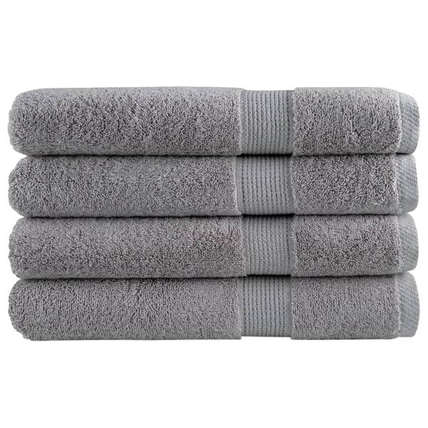 vidaXL Sauna Towel Set of 4 Grey 100% cotton 31.5 x 78.7 in