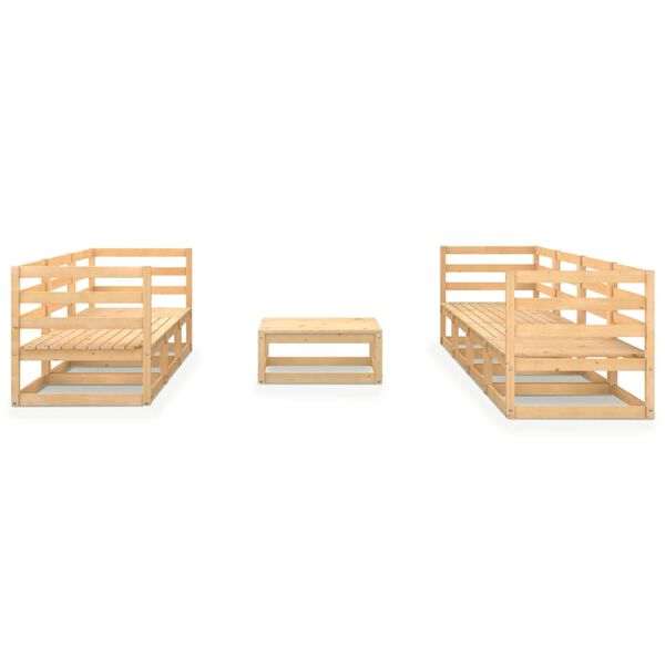 vidaXL Garden Lounge Set Natural wood Solid Pine wood Large Modular