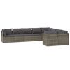 vidaXL Garden Lounge Set Gray PE rattan, powder-coated steel, polyester, PVC