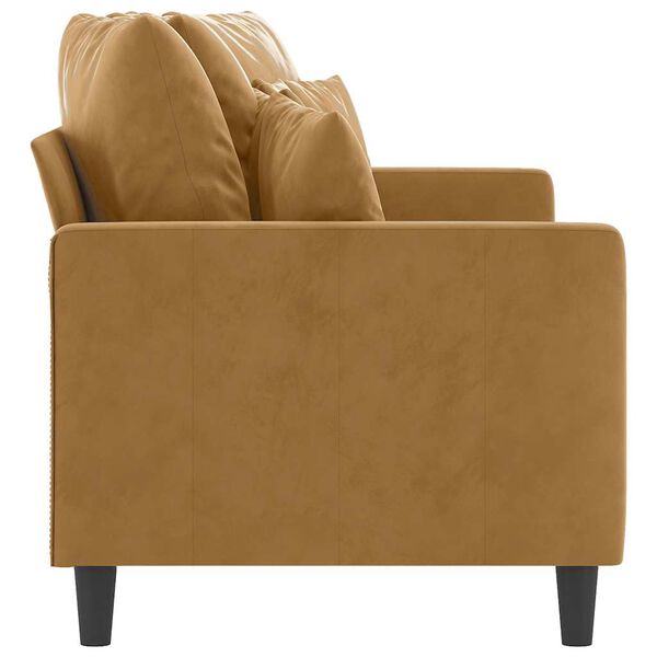 vidaXL 2-Seater Sofa Brown Velvet, Metal, Textilene, Foam Medium