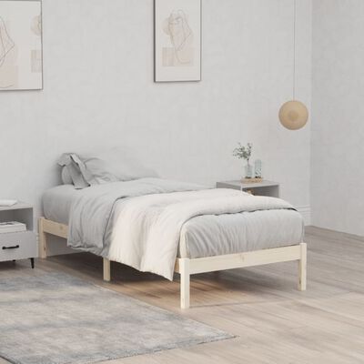 vidaXL Bed Frame 39.4"x74.8" Twin Solid Wood Pine