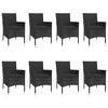 vidaXL Patio Dining Set Set of 8 Black