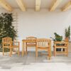 vidaXL Garden Dining Set Natural Teak Solid Teak Wood Medium Stackable
