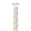 vidaXL Work Rope White 0.55 " 820.2 ' Polypropylene