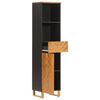 vidaXL Bathroom Cabinet Brown and Black Solid Mango Wood, MDF, Iron Modern