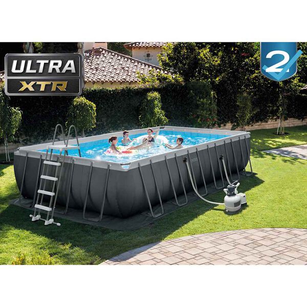 INTEX Above Ground Pool Grey Steel frame Large Durable