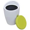 vidaXL Stool White, Apple Green ABS Plastic, Faux Leather Standard Stool
