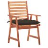 vidaXL Patio Chair Set of 3 Taupe Solid Acacia wood Standard Durable