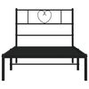 vidaXL Bed Frame Black Steel Single Bed Frame Rectangular Modern