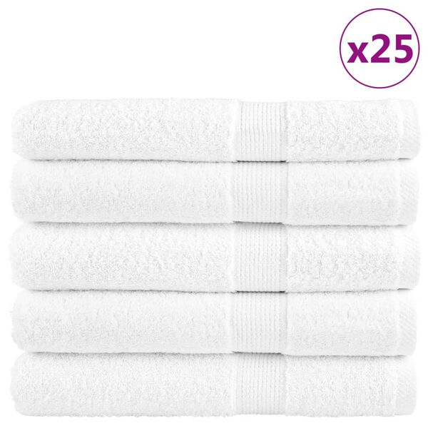 vidaXL Towel Set of 25 White 100% Cotton XXL Bath Towel Rectangular