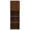 vidaXL TV Cabinet Set of 2 Brown oak Engineered wood, glass Medium