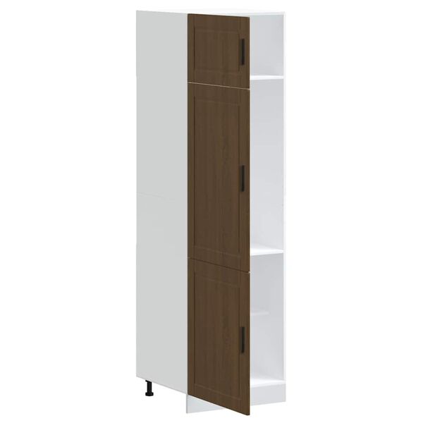 vidaXL Kitchen Cupboard Brown oak Engineered wood Tall Adjustable Feet
