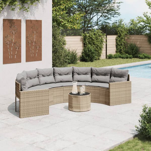 vidaXL Patio Sofa Beige, Light Gray