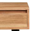 vidaXL Writing Table Natural wood with black legs Solid acacia wood Medium