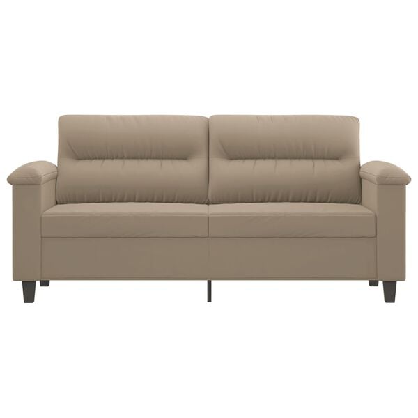 vidaXL 2-seater Sofa Taupe Microfiber fabric, metal, plywood 2-Seater