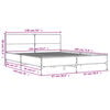 vidaXL Bed Frame without Mattress Grey Sonoma 135 x 74.8 "