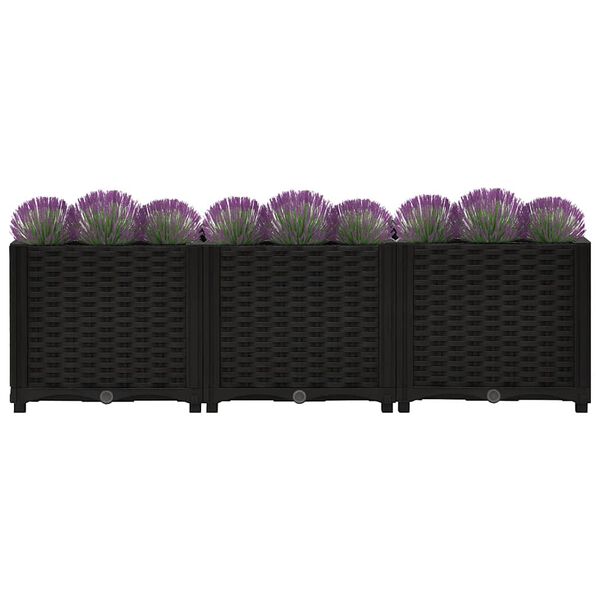 vidaXL Raised Bed Black Polypropylene 47.2x15.7x15.0 in Durable