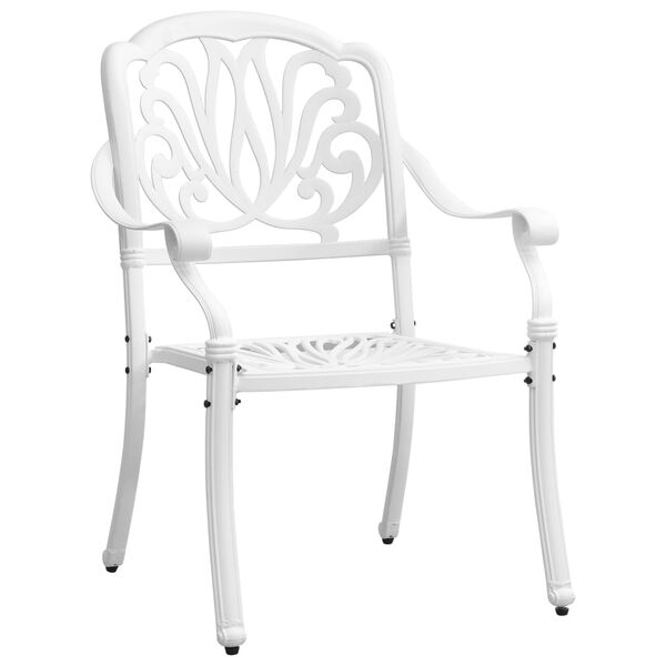 vidaXL Bistro Set White Cast Aluminum Standard Durable Bistro Set