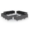 vidaXL Garden Lounge Set Dark Grey Powder-coated steel 13 Piece Set
