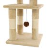 vidaXL Cat Tree Beige Particle board, Soft plush, Sisal rope Medium