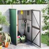 vidaXL Tool Shed Green Galvanized steel, metal, plastic