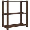 vidaXL 3-Tier Storage Rack Brown 31.5x15.0x35.4" Solid Wood Pine