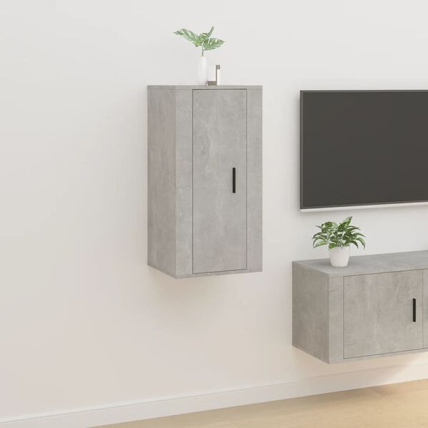 vidaXL Wall Mounted TV Cabinet Concrete grey Engineered wood Medium