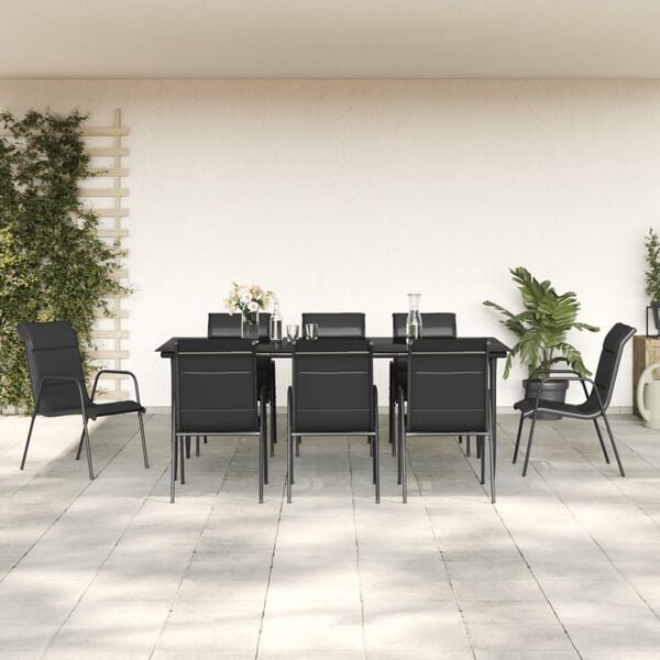 vidaXL Garden Dining Set Black