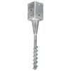 vidaXL Ground Spikes 2 pcs Silver 3.5x3.5x22.0" Galvanised Steel