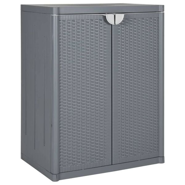 vidaXL Garden Storage Cabinet Gray Polypropylene (PP) Medium