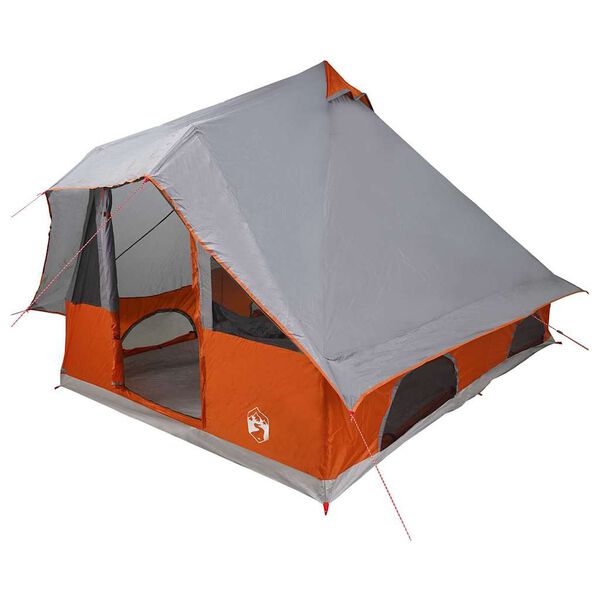 vidaXL Tipi Tent Grey and Orange 140.94 x 116.54 x 101.57 in Taffeta