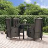 vidaXL Garden Dining Set Black