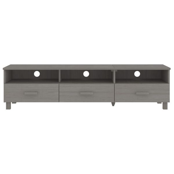 vidaXL TV Cabinet Light Grey Solid Pinewood, MDF Medium TV Cabinet